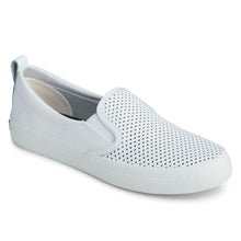 Load image into Gallery viewer, Sperry Women's Crest Twin Gore Leather Wave Perforated Sneaker- White