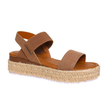 Load image into Gallery viewer, Suede Strap Wedge Sandal- Taupe
