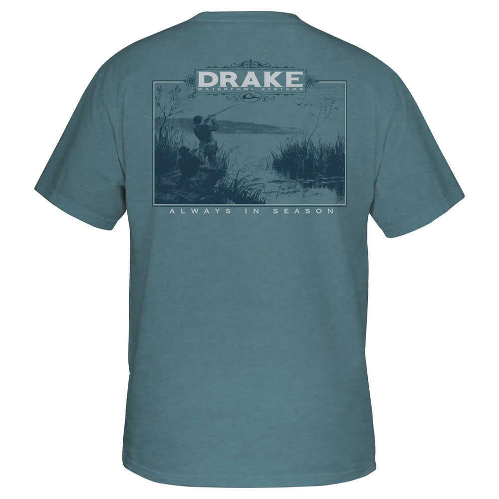 Drake Old Timers T-Shirt- Smoke Blue Heather