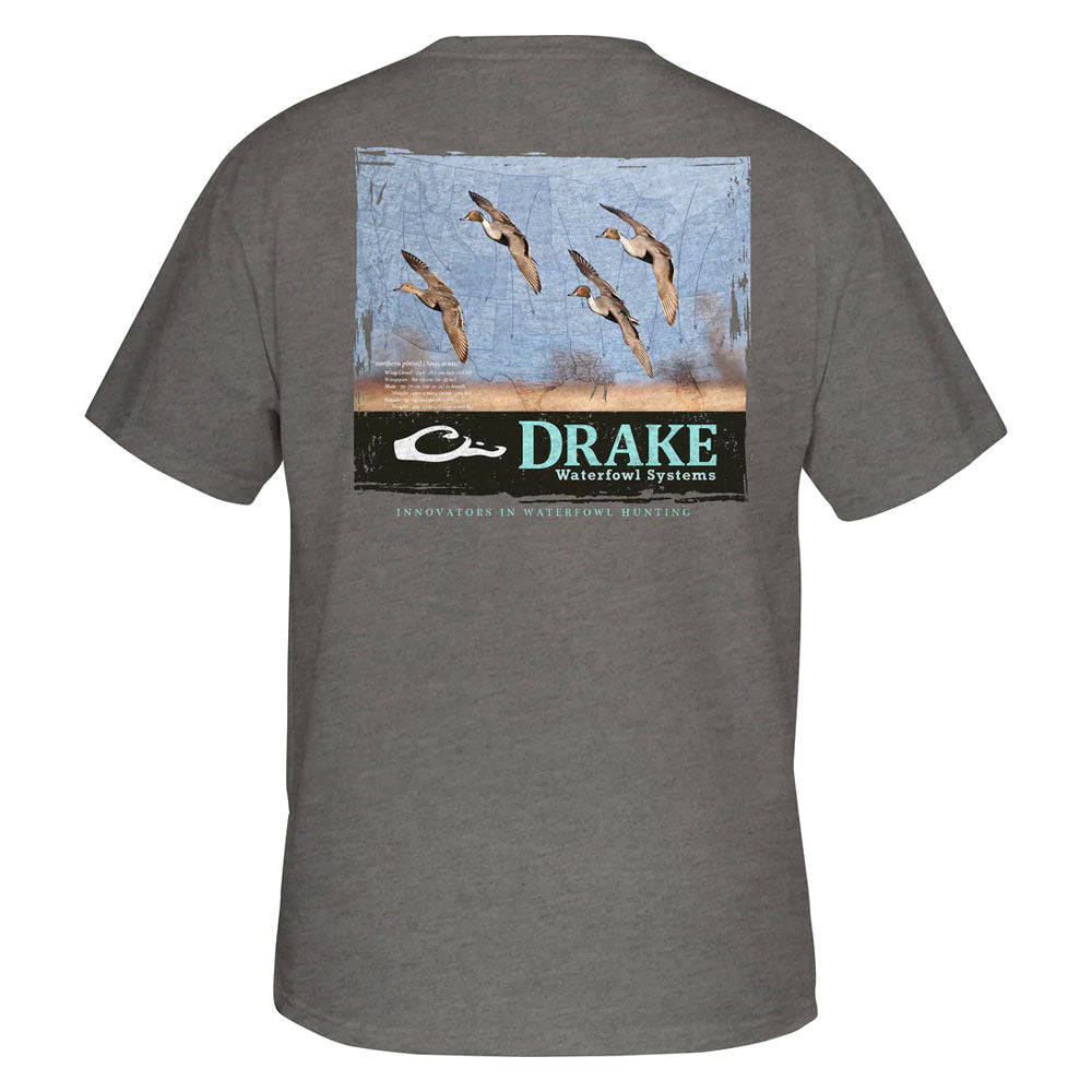 Drake Spring Map T-Shirt- Graphite Heather