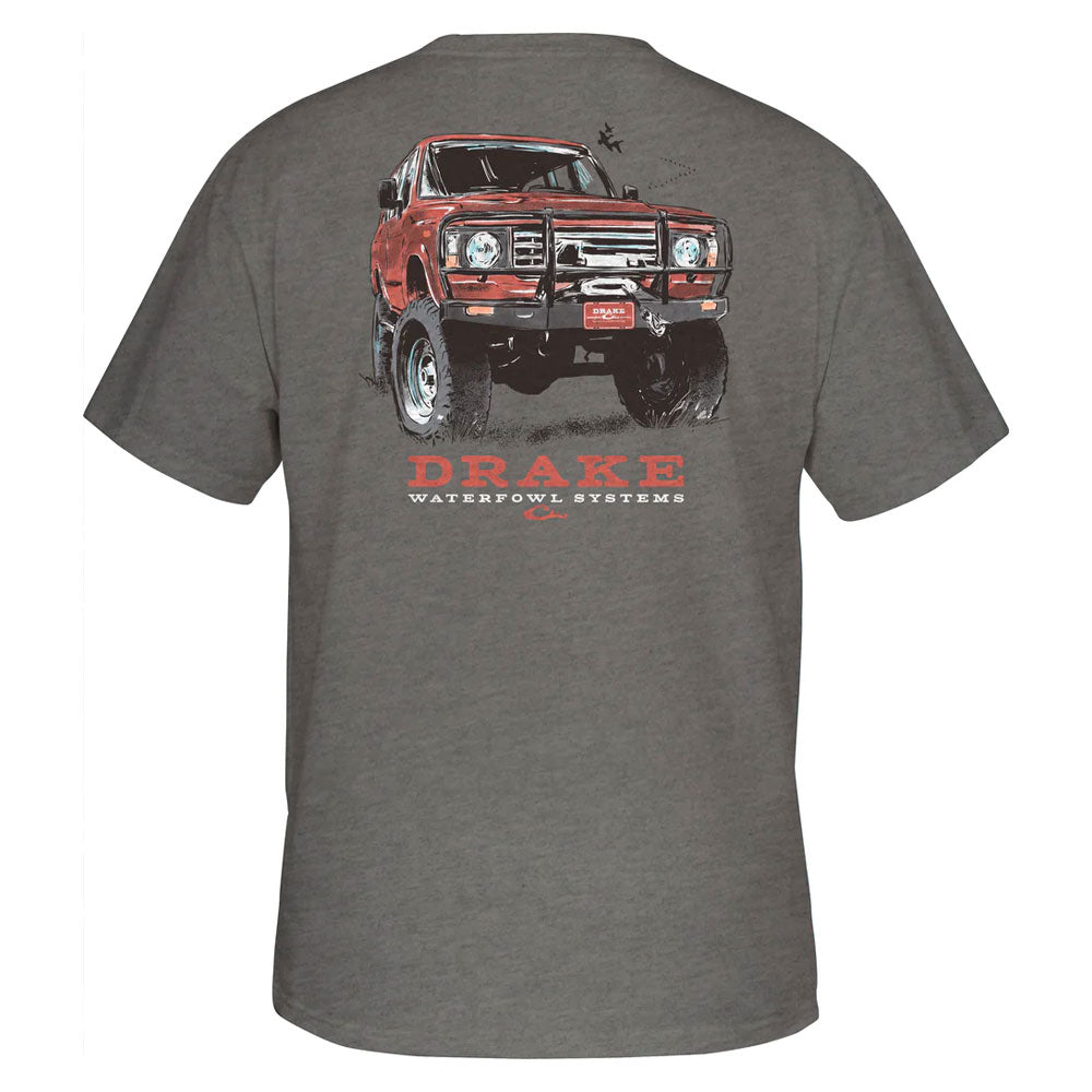 Drake Red 4X4 Truck T-Shirt- Graphite Heather