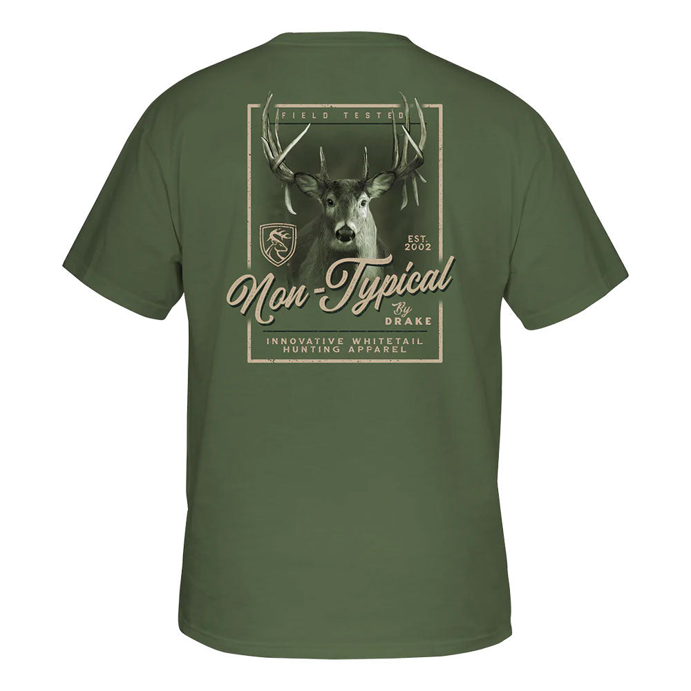 Non-Typical by Drake Eye to Eye Deer T-Shirt- Deep Lichen