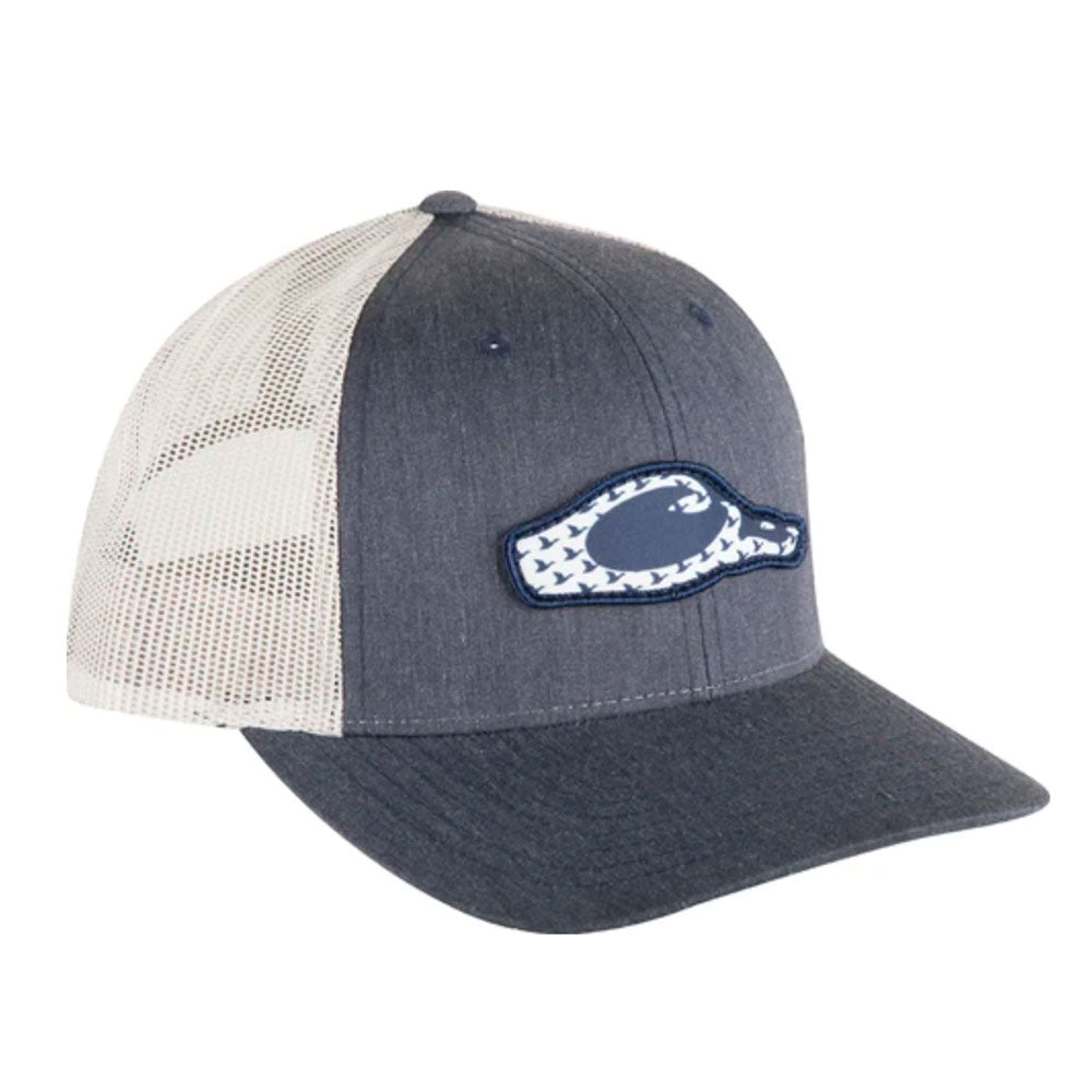 Drake Migrator Snapback Trucker Hat- Heathered Navy and Light Grey