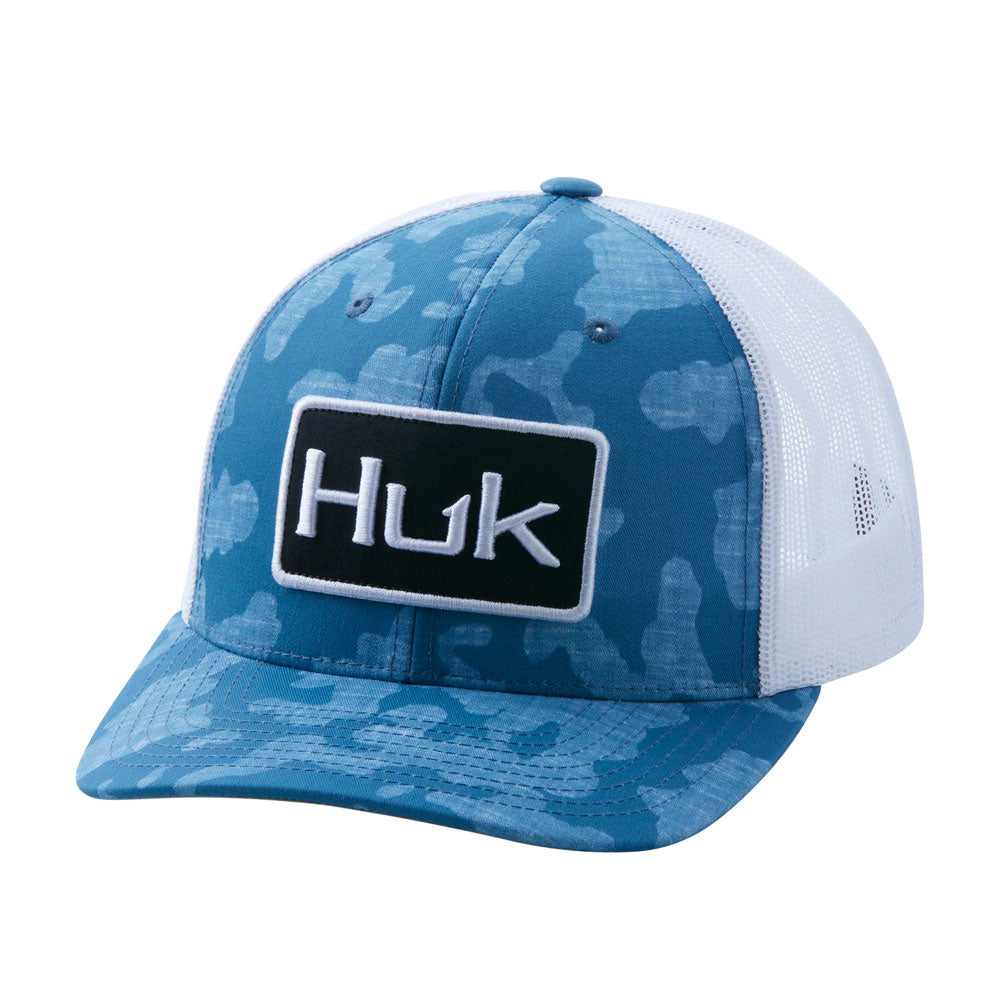 HUK Running Lakes Trucker Snap Back Hat- Titanium Blue