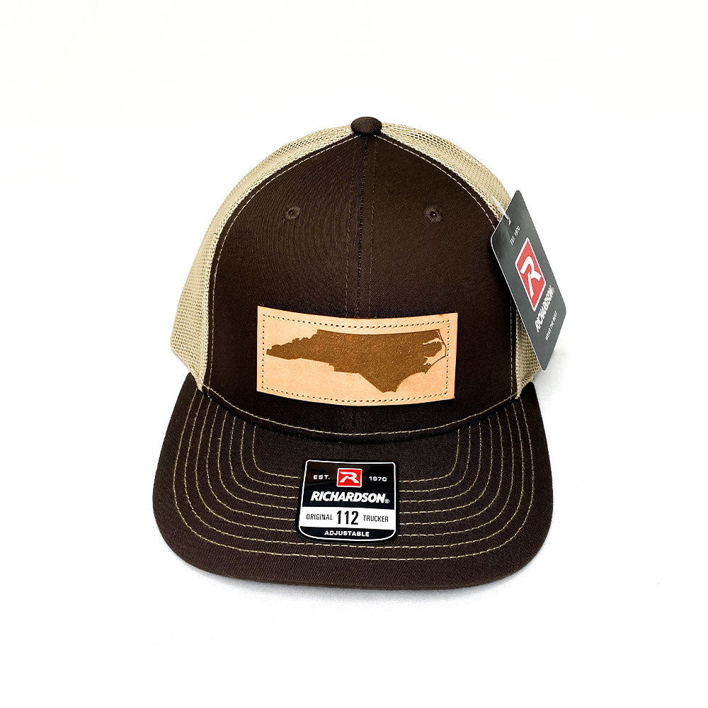 North Carolina Outline Leather Patch Hat