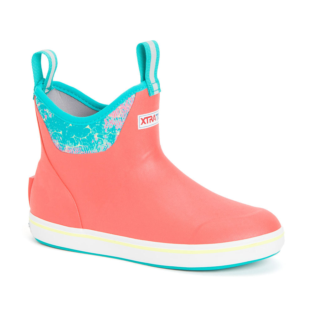 XTRATUF Women's Ankle Deck Boots- Coral Coho